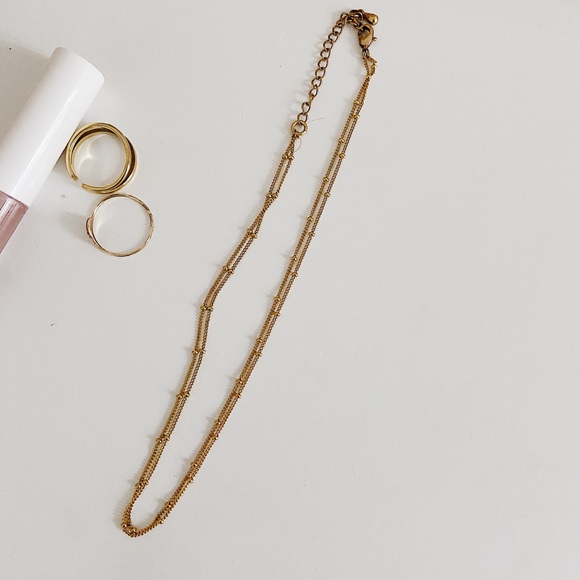 Stunning 14K Gold Filled Double Chain Gold Choker - Picture 2 of 3